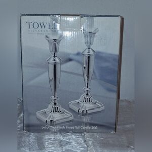 Vtg Towle Silversmiths 9 in Candle Stick Set